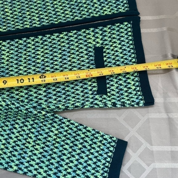 Michael Simon Women’s Green Zip Up Knit Cardigan Studded Embellished Size S - Picture 6 of 6